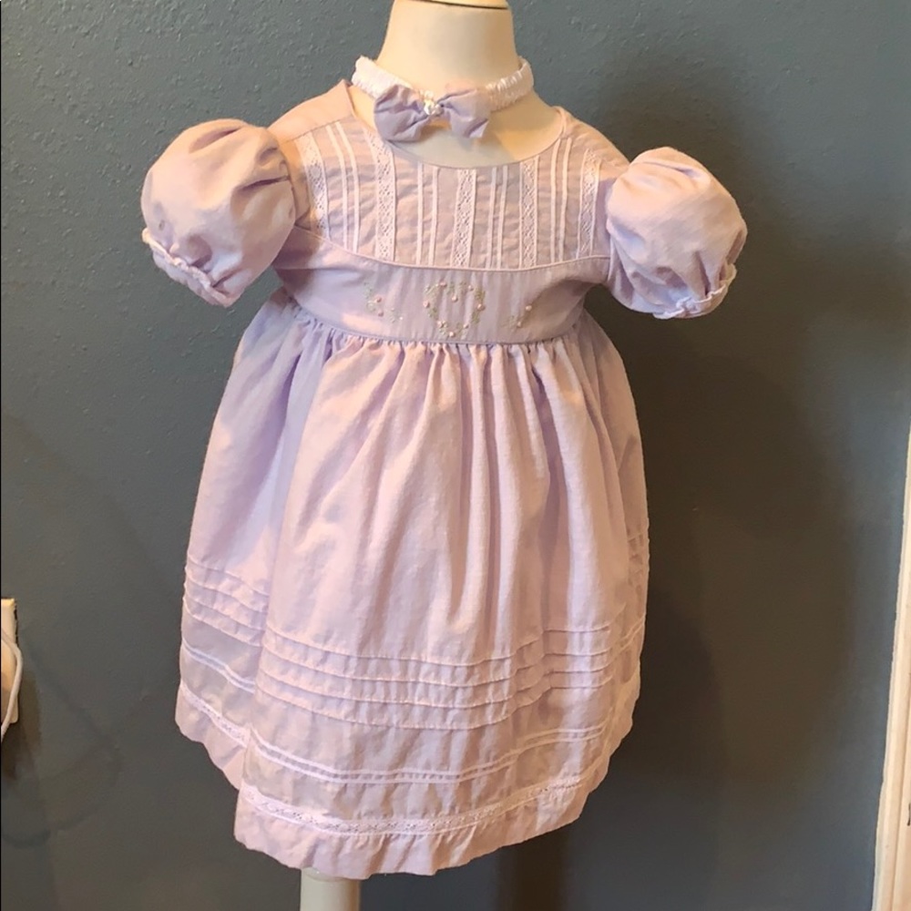 100% Cotton Lilac/Pink dress for infant 6mths